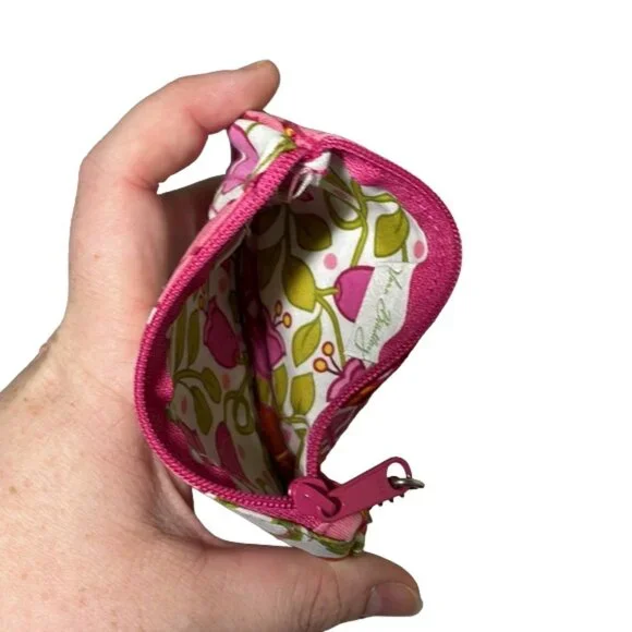 Vintage Vera Bradley Lilli Bell Pattern Zip Clip Id Wallet - Picture 4 of 4